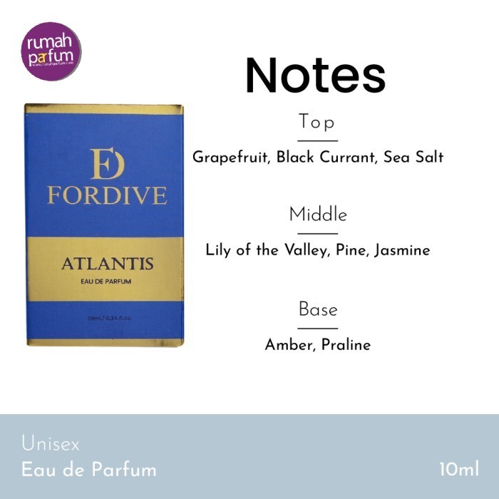 PARFUM PRIA WANITA FORDIVE FORDIVE ATLANTIS UNISEX 10 ML