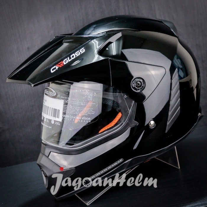 CARGLOSS HELM FORMER SUPERMOTO CR SOLID BLACK CARGLOS