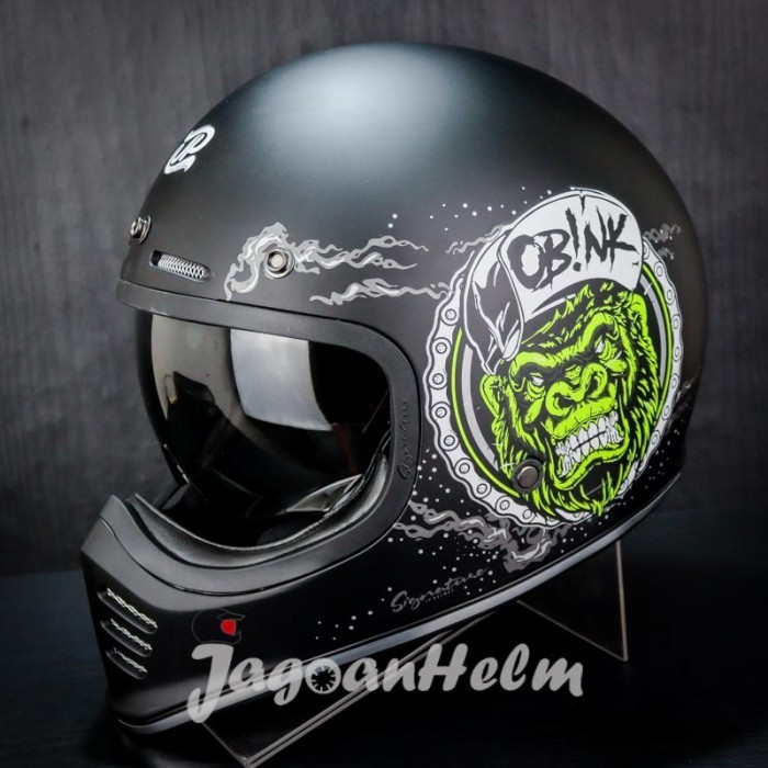 JPX HELM JP SIGNATURE SG10 BLACK DOFF RETRO CLASSIC DDRING