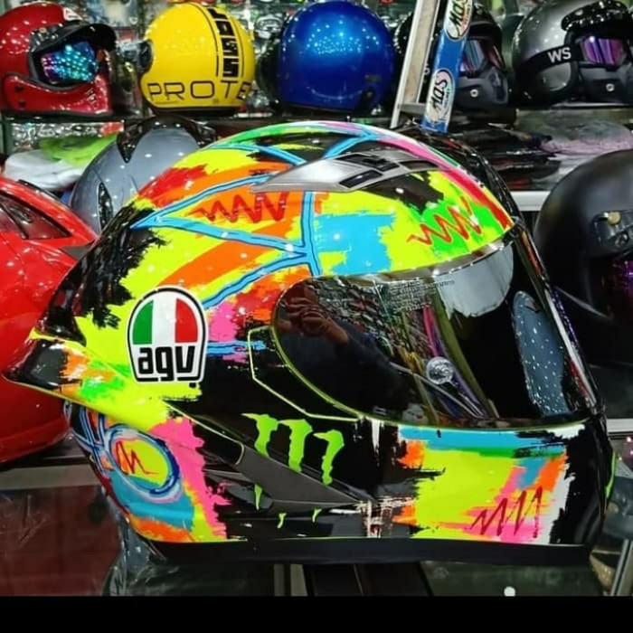 HELM KYT REPAINT AGV WINTER TEST 2019 FULL FACE BASIC FALCON