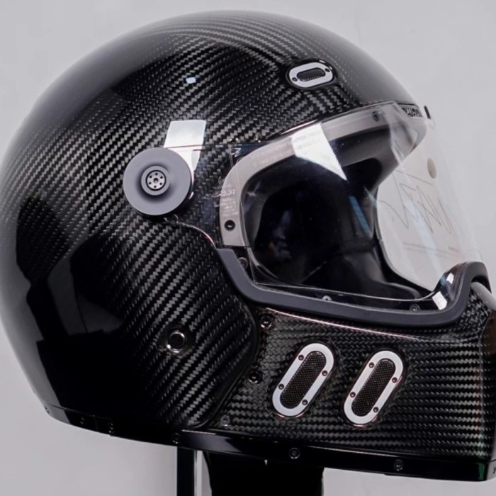 QWART PHOENIX GLOSS CARBON BLACK FULL HELM FULL HALF FACE QUART ORI