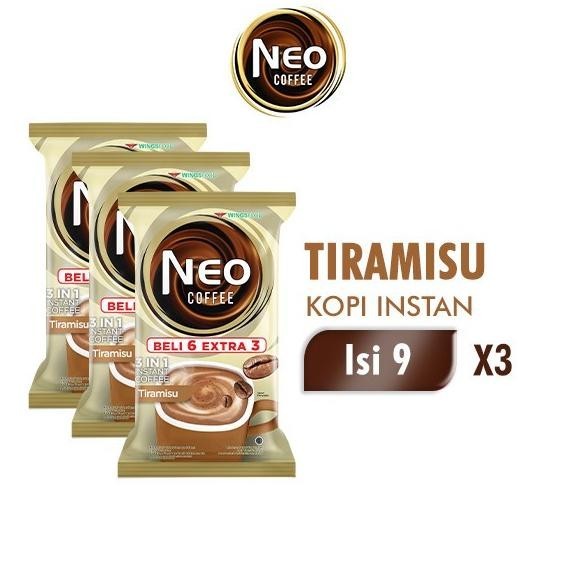 

Neo Coffee Kopi Instan Coffee Tiramisu 20 gr isi 9 sachet x 3pack