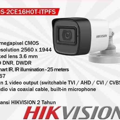 CCTV OUTDOOR HIKVISION 5MP KAMERA CCTV HIKVISION OUTDOOR AUDIO 5 MP