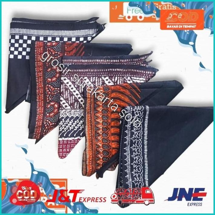 Promo Iket Kepala Batik Segitiga - Udeng Ikat Segitiga Motif Batik - Ikat Kepala Jawa Tengah/Udeng J