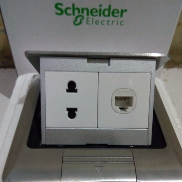Sale Stop Kontak Lantai Data Cat5 + Stop Kontak Universal 2 Pin SCHNEIDER