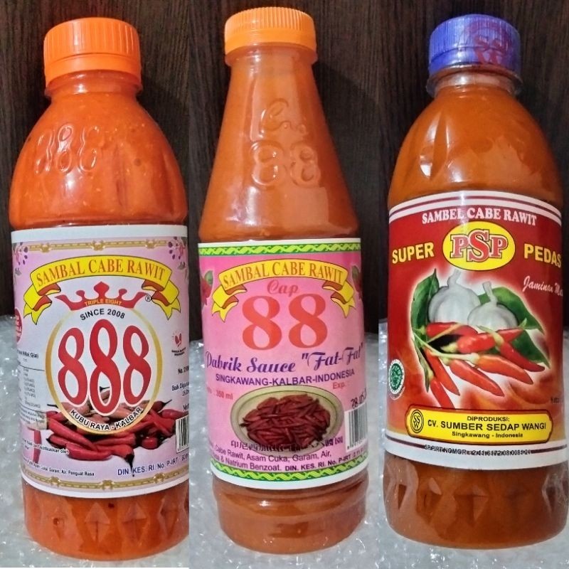 

Sambal Cabe Rawit 888 Khas Singkawang / Sambel Cabe Rawit Super Pedas / Sambel Cabe PSP / Sambal Cabe fat fat / Sambal Cabe 88 / Saus Cabe / Sambel Cabai Rawit Super Pedas / Hiam Cio Chou Kalbar