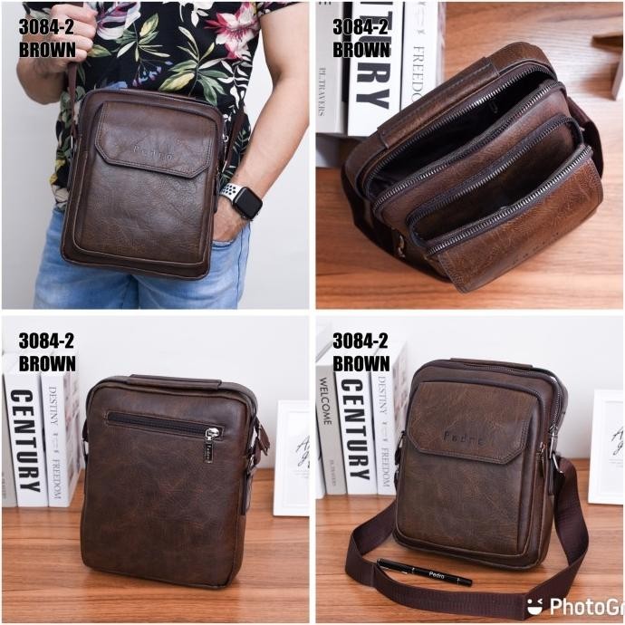 Tas Selempang Pria Pedro 3084-2 Free Pena Pedro Tas Kerja Murah Import