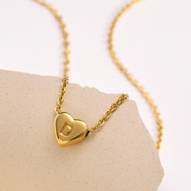 Best Sales Kalung Titanium K-T Stainless Steel Kalung Inisial Kalung Huruf Love Stok Terbatas