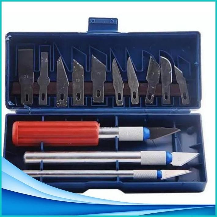 

(HST) PISAU UKIR PAHAT KAYU SET HOBBY KNIFE SET 13 IN 1 CRAFT CUTTER PRESISI