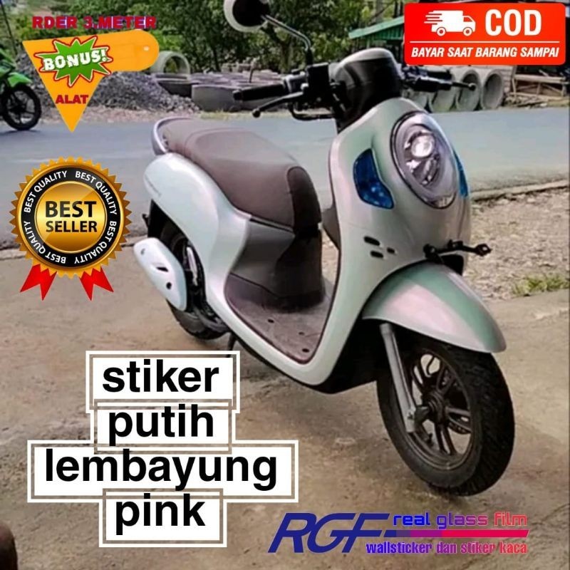 stiker putih mutiara skotlet putih mutiara lebar 50cm skotlet bunglon scotlite putih glosy