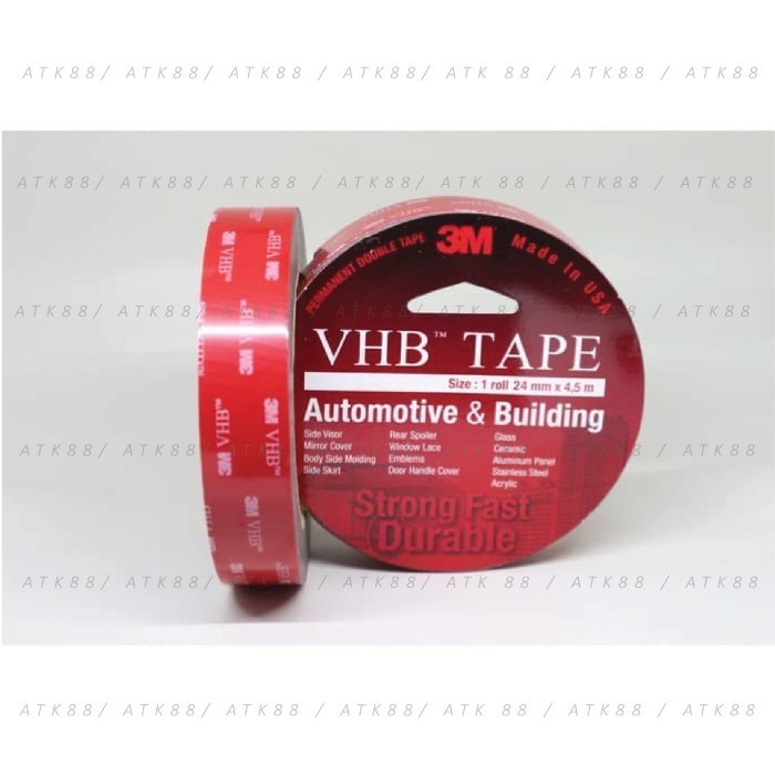 

Double Tape / Perekat 3M Vhb 24Mm X 4.5M Merah Original