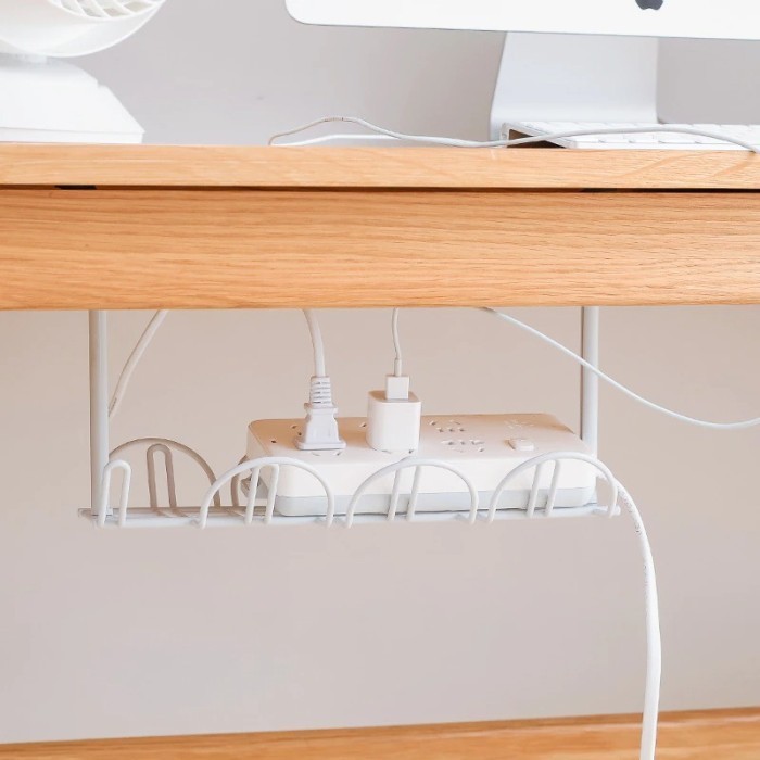 

Rak Cable Kabel Organizer Management Gantung Gantungan Bawah Meja Hang