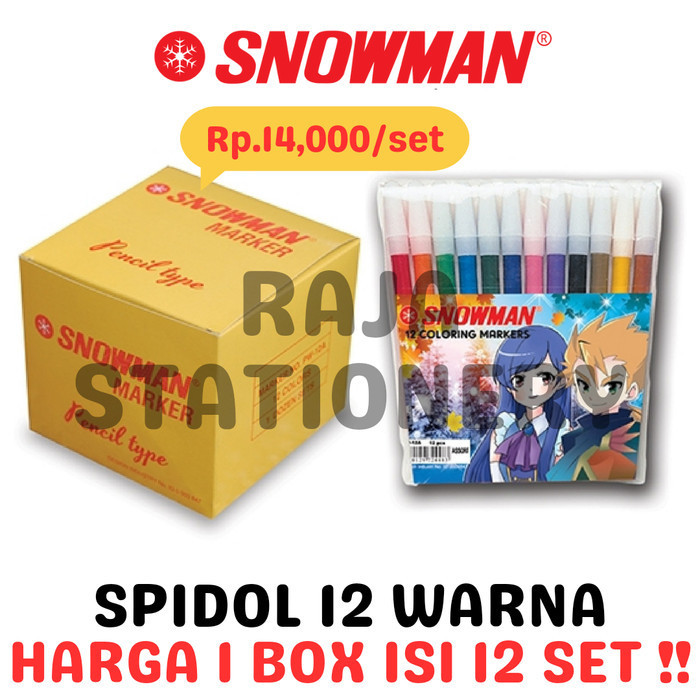 

Snowman Colouring Marker Spidol Snowman 12 Warna Pw-12A Pw12A [12Set]