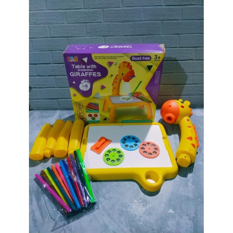 

Mainan Edukasi Proyektor Meja Belajar Gambar Mewarnai Anak Painting