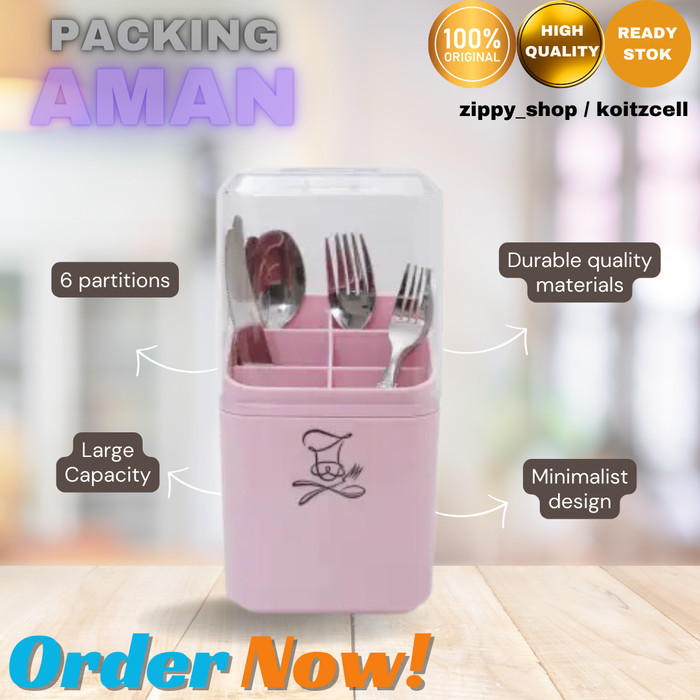 INFORMA - WADAH TEMPAT SENDOK DAN GARPU , DENGAN PENUTUP/TEMPAT SENDOK