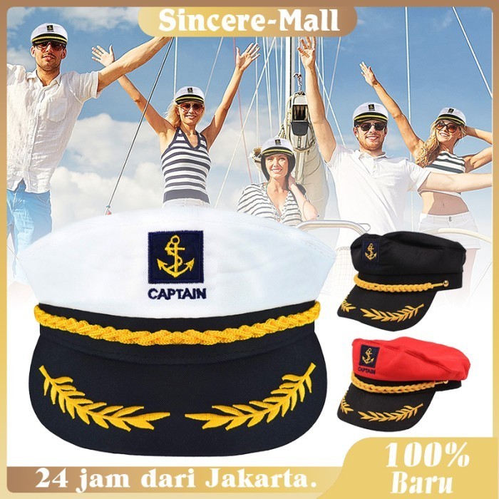 Topi Pelaut Topi Kapten Kapal Topi Captain Pelaut Topi Sailor Navy