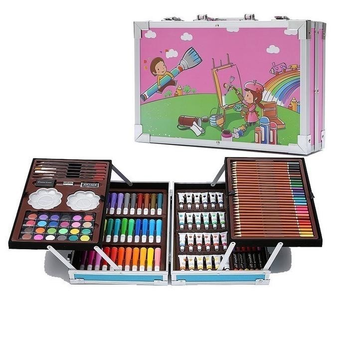 

Crayon Art Set 145Pcs / Koper Set Crayon Mewarnai / Alat Tulis Anak