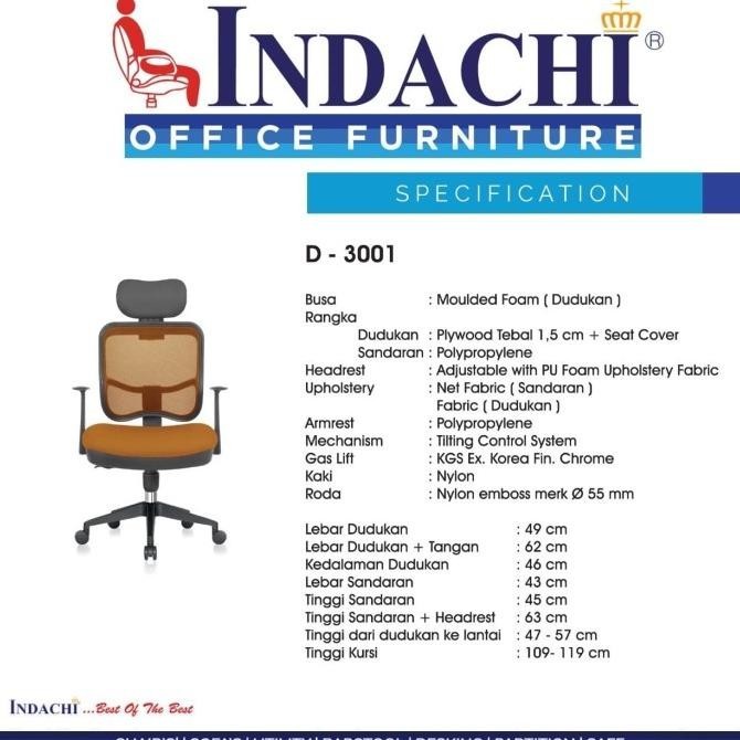 Kursi Kantor Indachi D 3001 CR - Kaki Chrome