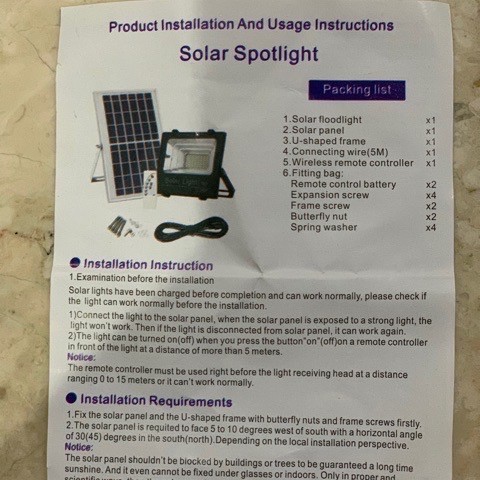 Lampu Sorot Solar Panel 25 Watt 25Watt Led Sorot Panel Surya 25 Watt Ori