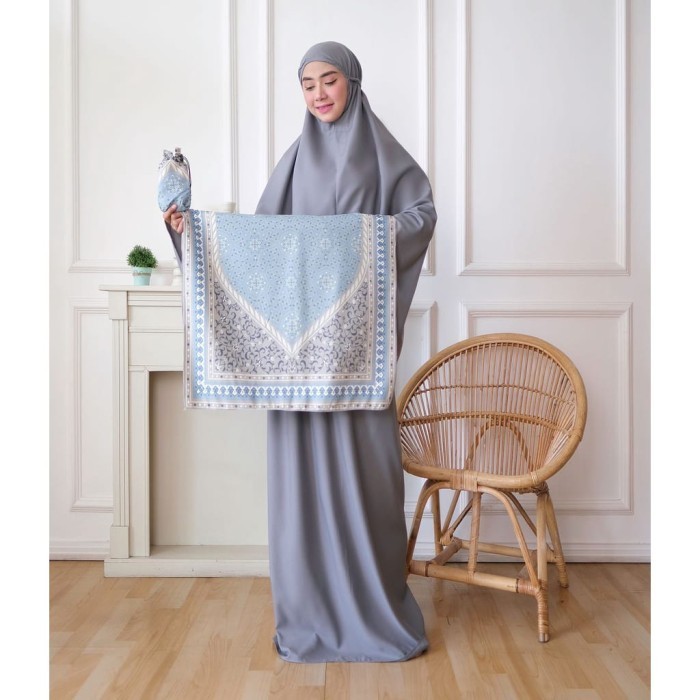 Mukena Rafena Traveling Renda Kecil Katun Kro Set Sajadah Motif Rand