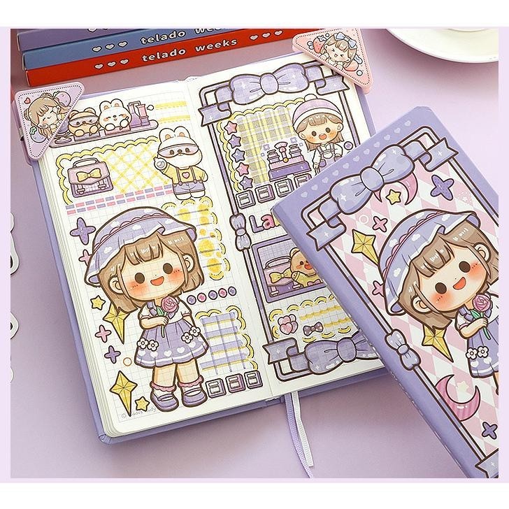

SPECIAL Notebook weeks cute portable Buku catatan motif korea karakter kartun lucu Agenda diary untuk pelajar sekolah kantor Buku tulis harian la-92