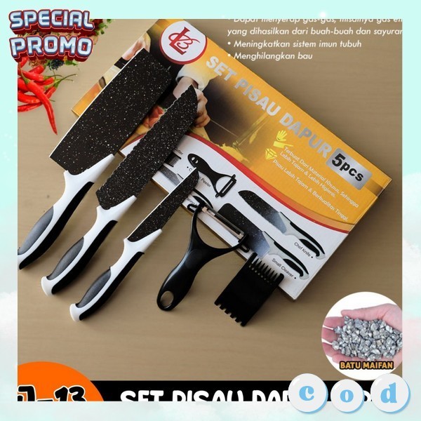 Pisau Set Dapur Pisau Set Lengkap Anti Lengket Knive Super Tajam Piso Daging Stainless Steel Pusau S