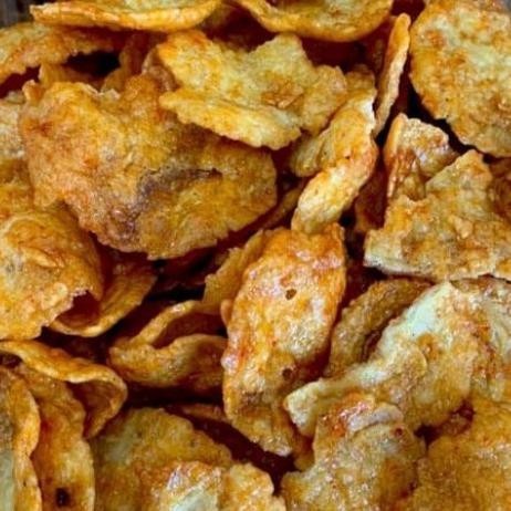 

1 kg kripik emping melinjo pedes manis lebar super LA