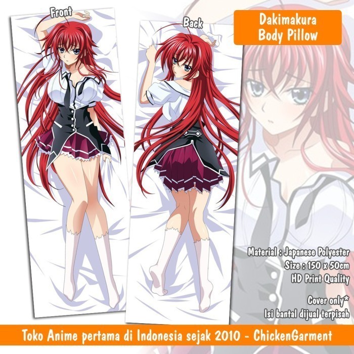 Ready Rias Gremory Dakimakura - Sarung Bantal Guling - High School DxD