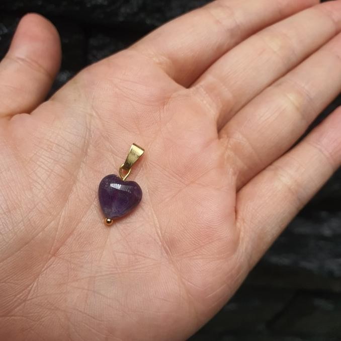 Heart Amethyst Pendant / Liontin batu alam
