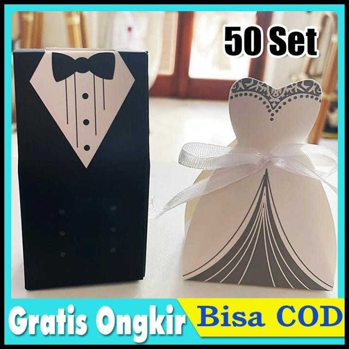 

DISKON KOTAK KADO PERMEN SOUVENIR WEDDING CANDY BOX 50 PASANG !!!