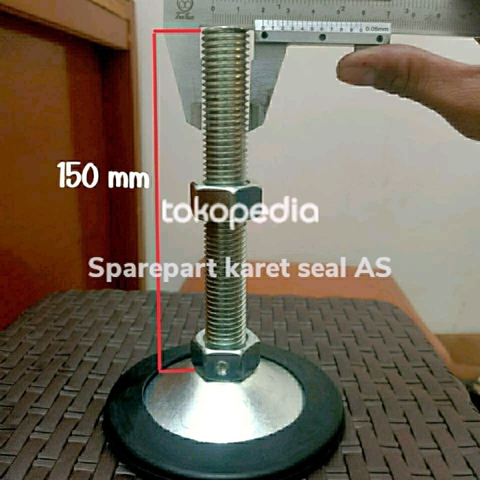 1 Set Kaki Adjuster conveyor M20 x 150 + Karet / Foot Adjuster Table