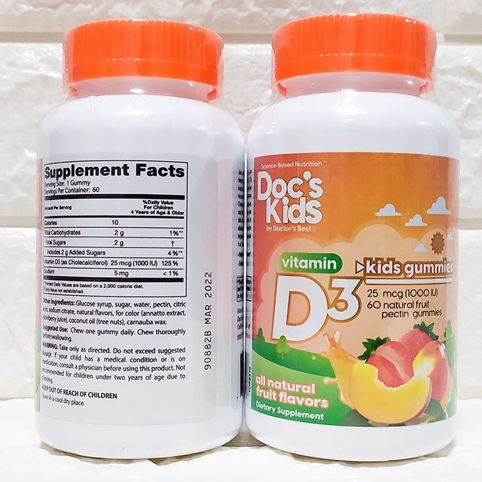 

Doctor's Best Vitamin D3 1000 IU Gummies Kids isi 60 Doctors Best