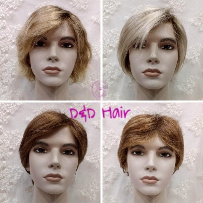 Wig Rambut - Wig Pria - Half Lace Wig dan Front Lace Wig - Wig Warna