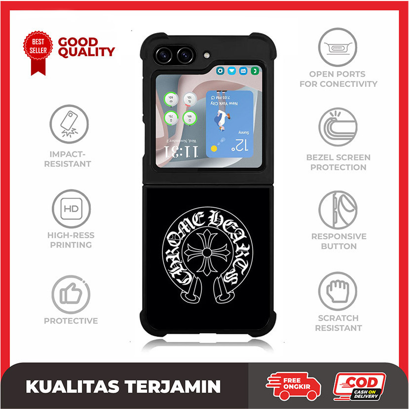 Casing Case Samsung Z Flip 5 4 3 , Z Fold 5 4 3 5G Chrome Heart AE2922 Hardcase A11