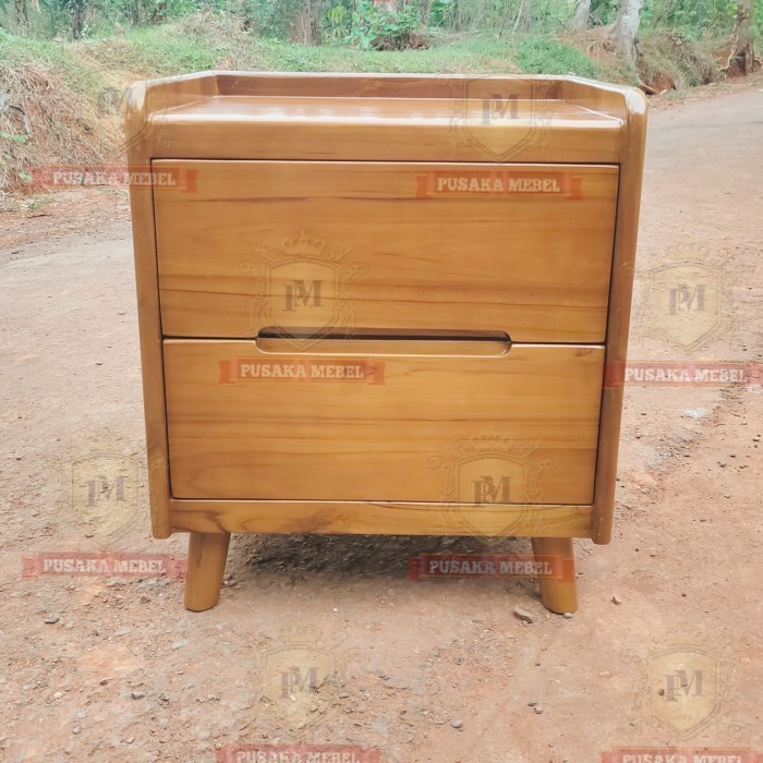 meja nakas laci minimalis kayu jati, bufet laci, meja laci lampu tidur