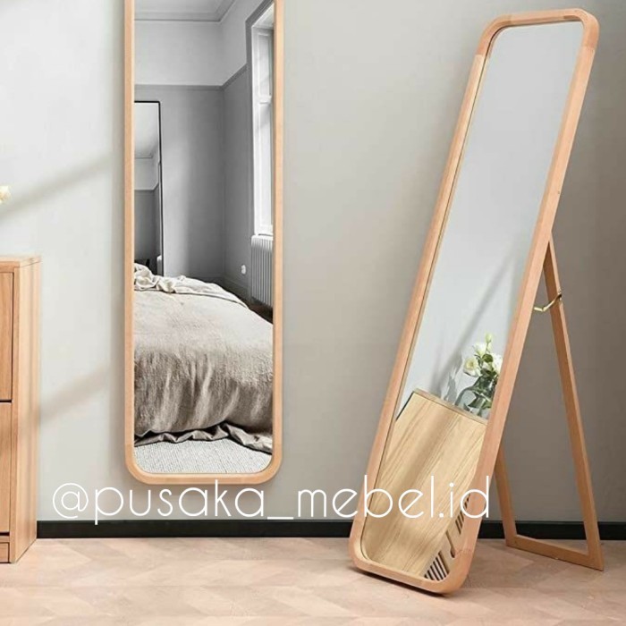 Cermin Badan Standing Mirror, Cermin Full Body, Pigura Kaca Full Body
