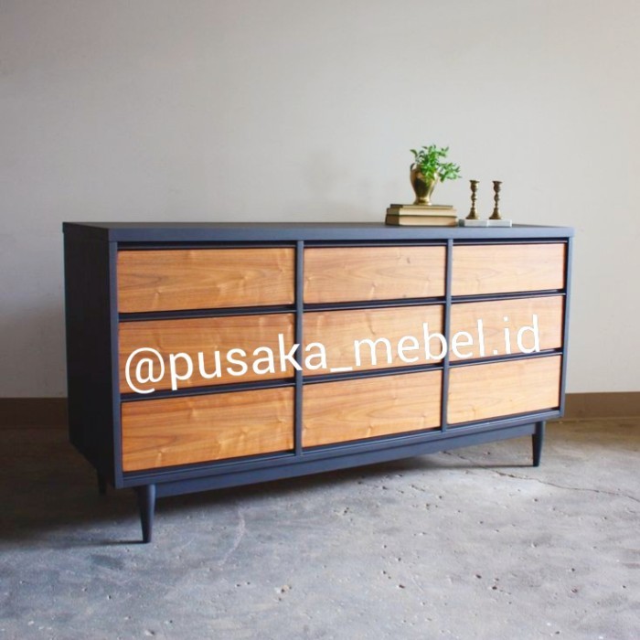 meja laci kayu minimalis, bufet laci minimalis, nakas laci minimalis