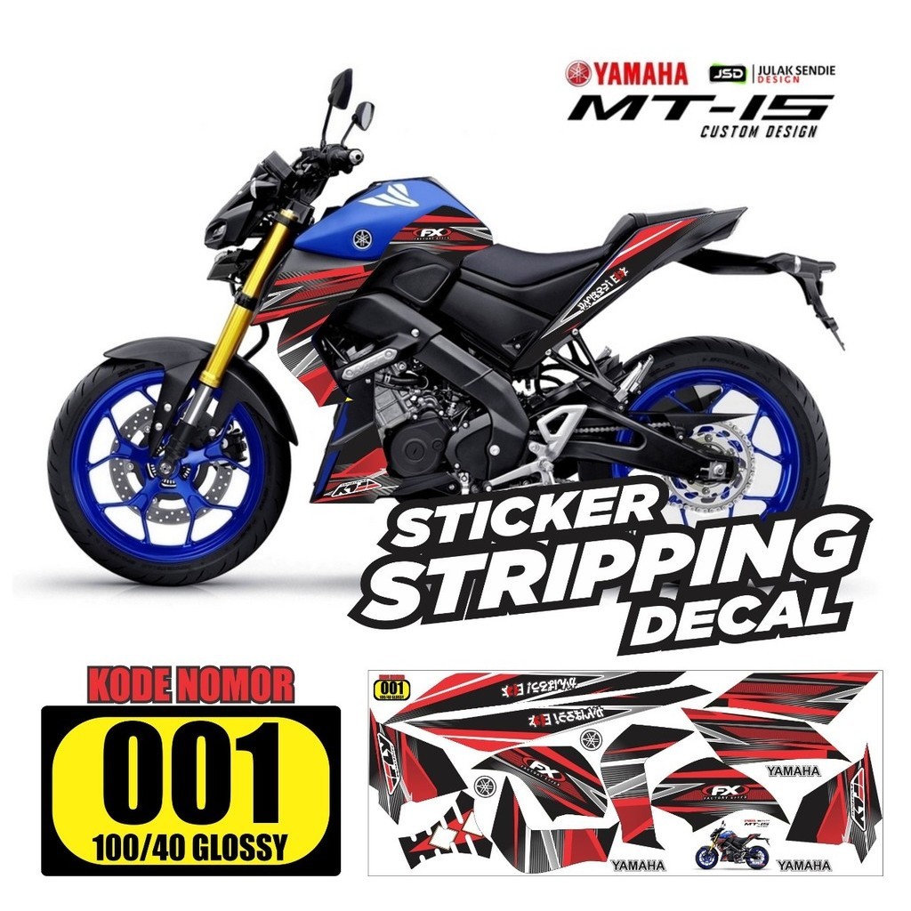 Decal Sticker Striping yamaha MT-15 Stiker Variasi MT-15