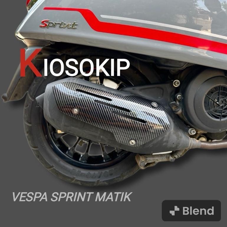 BDG tutup knalpot vespa matik carbon tameng vespa sprint carbon variasi vespa sprint aksesoris vespa