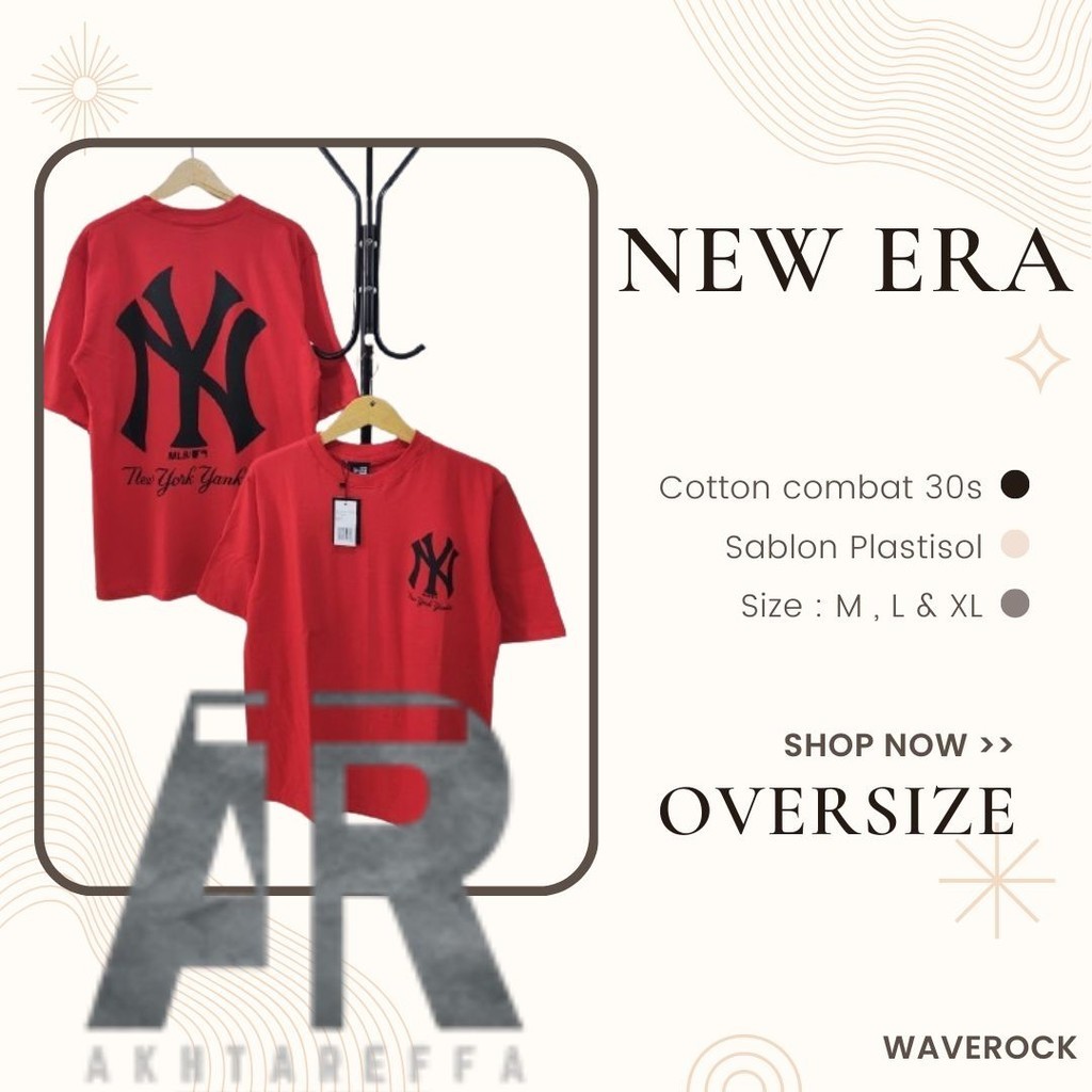 Kaos New Era Pria Oversize LA Baju Big Size MLB T-Shirt Baseball Hypbeast Yankes Fashion Casual Man 