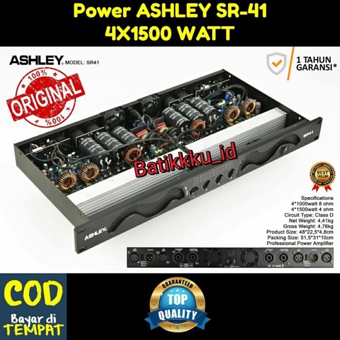 Power Ashley Sr 41 Sr41 Original 4 X 1500 Watt 4Ch Class D Amplifier