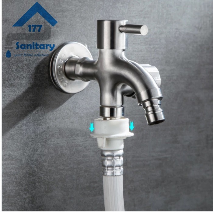 Terbaru Kran Cabang Stainless 304 Kombinasi 06-Keran Air Shower Double Dua 2 Promo Terlaris