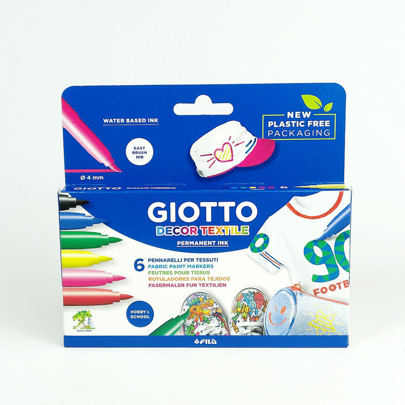 

Giotto Decor Textile Fibre Pens 6 Colours