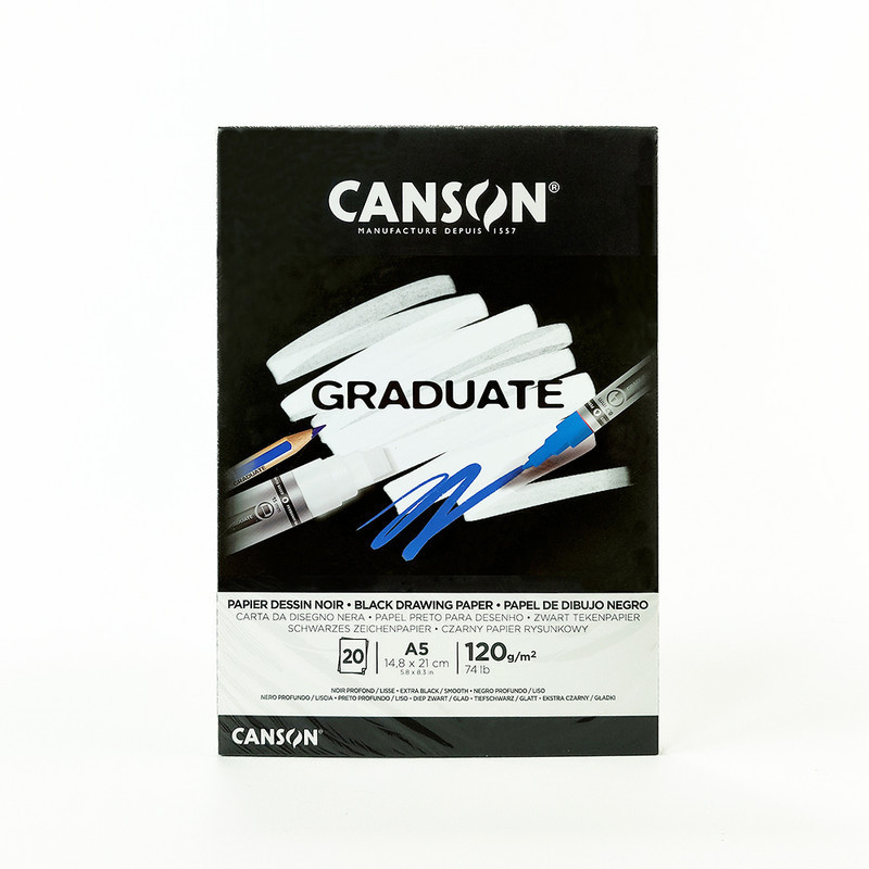 

Canson Graduate Black Drawing Paper A5