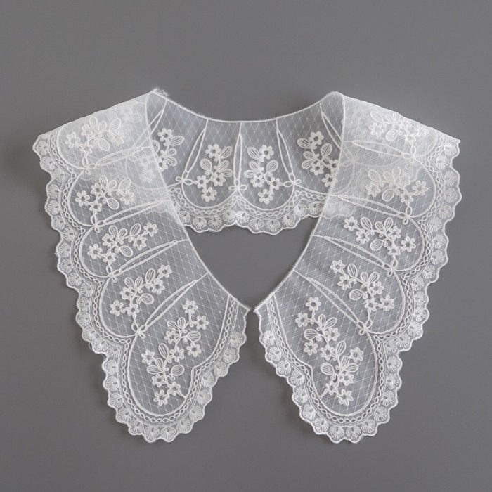 

Kerah Renda Bordir Lace Mewah Aplikasi Collar Import Istana Kancing