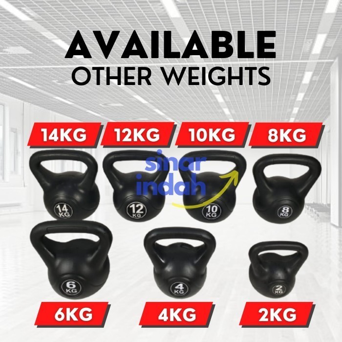 Vinyl Kettlebell 2 Kg Angkat Beban Beginner Kettlebell Pvc Coating