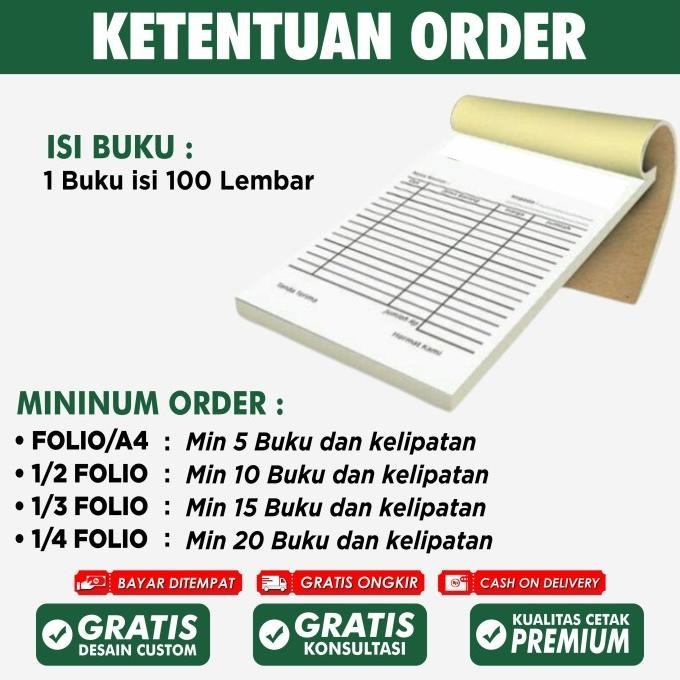 Cetak Buku Nota 1Ply 1 Rim