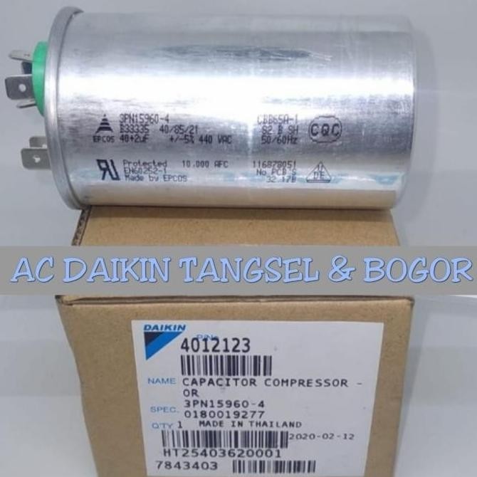 Capacitor / Kapasitor Ac Daikin 1Pk 2Pk Ftne25 Ftne50Mv 40+2Uf Gratis