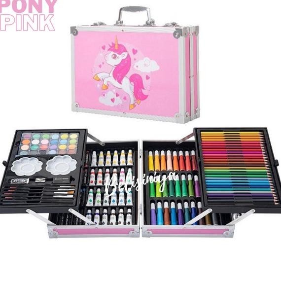 

Crayon Art Set Koper Set Crayon Mewarnai Anak Alat Lukis Anak 145 Pcs