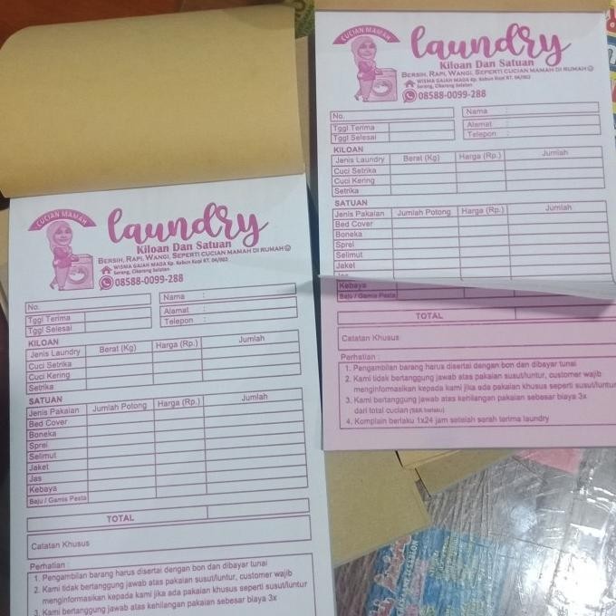 

Nota Bon 3 Ply Pakai No Cetak 2 Warna, Caca